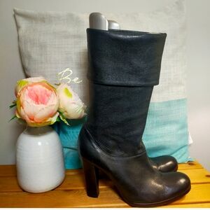 Blay Spain Black Soft and Supple Leather Heeled Short Boots 3.5" Heels